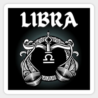 Libra Scales Gothic Style Sticker